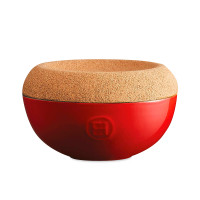 Чаша с крышкой, 0,5 л, керамика, красный, EMILE HENRY, Франция