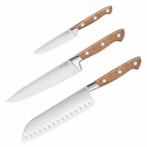 Набор из 3-х кухонных ножей Поварская тройка, деревянная рукоять, серия Georges Bois, TARRERIAS BONJEAN, Франция, НОВИНКИ