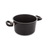 Кастрюля с антипригарным покрытием, диаметр 20 см, высота 12 см, объем 3,0 л, для индукционных плит, с двумя фиксированными ручками, литой алюминий, толщина дна 10 мм, серия Frying Pans, AMT, Германия