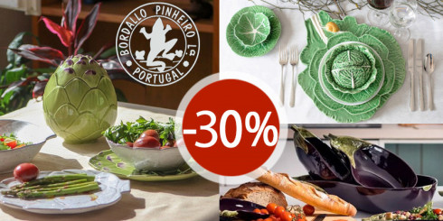 Скидки -30% на керамику BORDALLO PINHEIRO