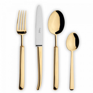 Набор столовых приборов на 12 персон, 72 предмета, золотистый, серия Carre, CUTIPOL, Португалия, CUTIPOL (Португалия)