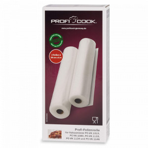 Рулон вакуумный для бескамерных вакууматоров, 2 штуки, 28 х 600 см, полиэтилен, PROFI COOK, Германия, PROFI COOK (Германия)