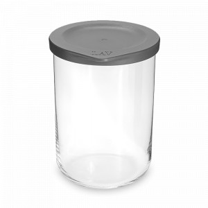 Банка для хранения, 950 мл, 15 см, стекло, пластик, серый, серия Basic, ANNA LAFARG, Китай, Банки для хранения чая