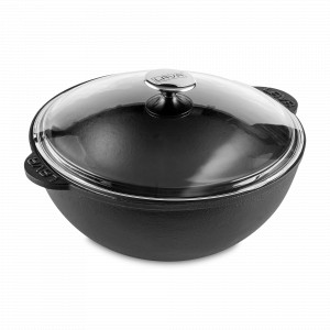 Казан с крышкой, 6,2 л, 30 см, чугун, черный, LAVA, Турция, Казан для плиты