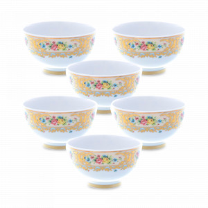 Набор из 6-ти пиал Creme Gold, 10 см, фарфор, бежевый, декор, серия Constanza Vienna, FALKENPORZELLAN, Германия, Скидка до -30% на фарфор FALKENPORZELLAN