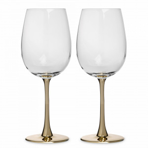 Набор из 2-х бокалов для белого вина, 430 мл, стекло, золотистая ножка, серия Ravello, ANNA LAFARG, Китай, Наборы бокалов для белого вина