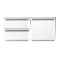 Набор из 3-х модульных контейнеров для продуктов, 2 х 1.5 л + 3.5 л, пластик, светло-серый, серия Tasty+, BRABANTIA, Бельгия