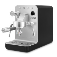 Кофемашина - эспрессо с капучинатором, нержавеющая сталь, пластик, черный матовый, SMEG, Италия