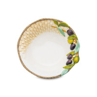 Салатник , 26 см, керамика, белый, зеленый, серия Оливки, EDELWEISS, Италия_00814780044339366920.jpg