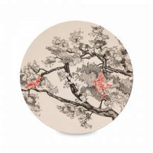 Тарелка обеденная, 26 см, керамика, бежевый, декор, серия Kerasia, LE COQ, Италия, Итальянский фарфор