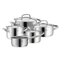 Набор из 4-х кастрюль и ковша с крышками, 9 предметов, сталь, серия Gourmet Plus, WMF, Германия, 