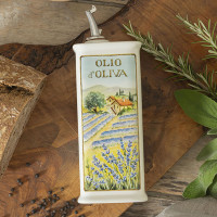 Бутылка для масла Lavender, 250 мл, керамика, белый, декор, серия Oliere in Fiore, NUOVA CER, Италия_00819860070403018783.jpg
