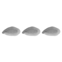 Набор из 3-х тарелок Oyster shell, 13.3 х 7 см, фарфор, серый, серия Sea treasures, TKANO, Россия