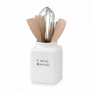 Органайзер для кухонных принадлежностей, 18.5 см, керамика, белый, серия Bianca Easy, NUOVA CER, Италия, Bianca Easy NUOVA CER