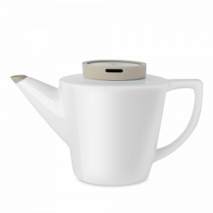Чайник заварочный с ситечком, 1 л, фарфор, нержавеющая сталь, силикон, белый, хаки, серия Infusion, VIVA Scandinavia, Дания, Скидка до -20% на Viva Scandinavia