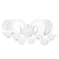 Сервиз чайный на 6 персон, 14 предметов, фарфор, серия Plisse, PILLIVUYT, Франция