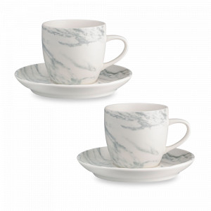 Набор чайных пар, 2 предмета, 250 мл, фарфор, цвет: мрамор, серия Marble, LIBERTY JONES, Россия, Российский фарфор