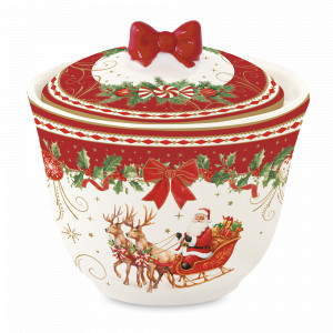 Сахарница , 200 мл, фарфор, серия Christmas Heritage, EASY LIFE (R2S), Италия, Новогодняя сервировка EASY LIFE R2S