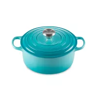 Кастрюля с крышкой , 4,2 л, 24 см, чугун, бирюзовый, серия CARIBBEAN, LE CREUSET, Франция, 