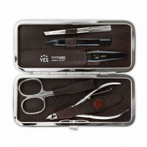 Набор маникюрный в кожаном футляре, 5 предметов, YES, Германия, Мужской маникюрный набор