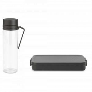 Набор из ланч-бокса и бутылки, пластик, антрацит, серия Make &amp; Take, BRABANTIA, Бельгия, Ланч-боксы