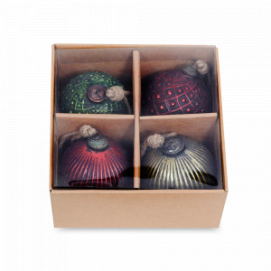 Набор из 4-ти елочных игрушек Шары, 10 см, стекло, мультиколор, ROOMERS FURNITURE, Нидерланды, ROOMERS FURNITURE (Нидерланды)