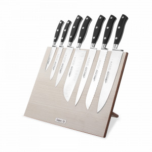 Набор кухонных ножей, 7 штук, на магнитной композитной подставке ComposeEat (светлое дерево),серия Riviera, ARCOS, Испания, Набор ножей накири