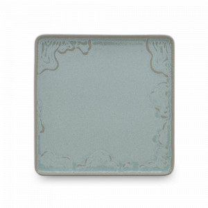 Тарелка закусочная квадратная Blue, 20.5 см, каменная керамика, голубой, серия Cloud, ROOMERS TABLEWARE, Нидерланды, Тарелки синие