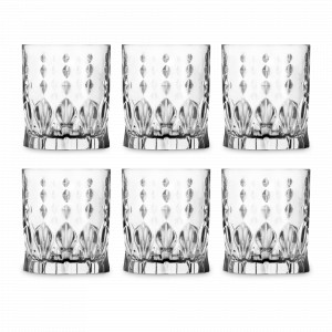 Набор из 6-ти стаканов для виски, 340 мл, хрустальное стекло, серия Marilyn, RCR, Италия, Стаканы для виски RCR