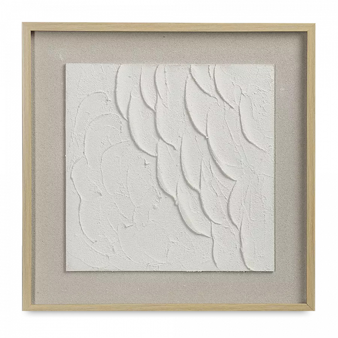 Панно декоративное с эффектом 3D Minimalism Ripples, 50 х 50 см, холст, дерево, белый, серия Art, BERGENSON BJORN, Великобритания