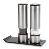 Набор электрических мельниц для соли и перца на подставке, серия Elis, PEUGEOT, Франция