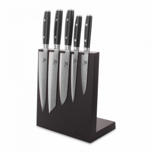 Набор из 5-ти кухонных ножей на подставке из дуба, серия RAN, YAXELL, Япония, YAXELL (Япония)