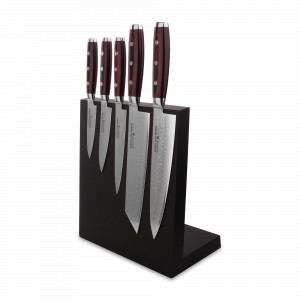 Набор из 5-ти кухонных ножей на подставке из дуба, серия GOU 161, YAXELL, Япония, YAXELL (Япония)