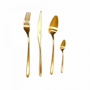 Набор столовых приборов на 6 персон, 24 предмета, золотистый матовый, серия Aires Mateus, CUTIPOL, Португалия, Наборы столовых приборов на 6 персон CUTIPOL
