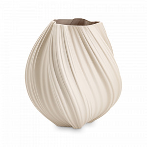 Ваза для цветов Волны, 28,5 см, фарфор, серо-бежевый матовый, HOME &amp; STYLE, Китай, Вазы для цветов