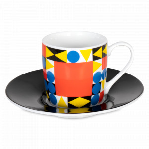 Пара кофейная «Баухаус квадрат», 85 мл, фарфор, декор, KOENITZ, Германия, Кофейные пары