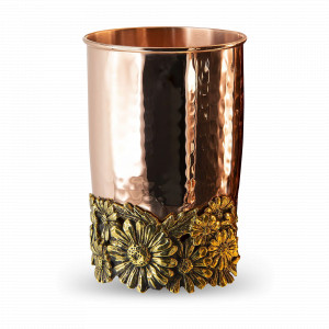 Стакан «Ромашки», 250 мл, медь кованая, латунь, серия Летний сад, Кольчугинский Мельхиор, Россия, Чашки и подстаканники Кольчугинский мельхиор