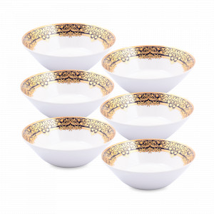 Набор из 6-ти салатников Cobalt Gold, 19 см, фарфор, синий, золотой, серия Constanza Natalia, FALKENPORZELLAN, Германия, Наборы фарфоровых салатников