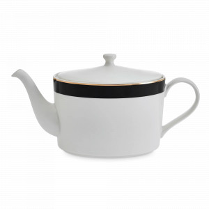 Чайник заварочный, 1.1 л, фарфор, белый, черный, серия Mikasa Luxe Deco, KITCHEN CRAFT, Великобритания, Английские заварочные чайники