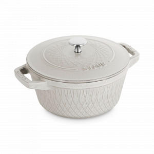 Кокот круглый, 4.25 л, 24 см, чугун, цвет: белый трюфель, серия La Cocotte, STAUB, Франция, STAUB (Франция)