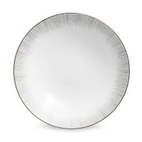 Тарелка закусочная, 23 см, костяной фарфор, белый, серебристый, серия Сверкающая Платина, NARUMI, Япония