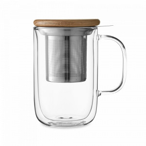 Термокружка с ситечком, 500 мл, боросиликатное стекло, нержавеющая сталь, дерево, серия Minima, VIVA Scandinavia, Дания, Скидка до -20% на Viva Scandinavia