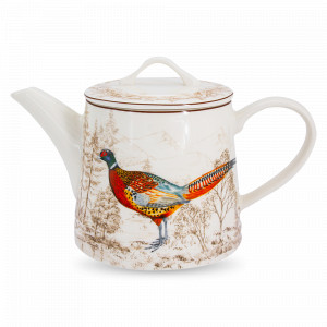 Чайник заварочный Охота, 1.5 л, керамика, бежевый, декор, серия Imari, ANNA LAFARG, Китай, Чайники