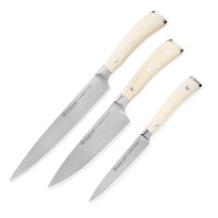 Набор из 3-х кухонных ножей поварская тройка, серия Ikon Cream White, WUESTHOF, Золинген, Германия