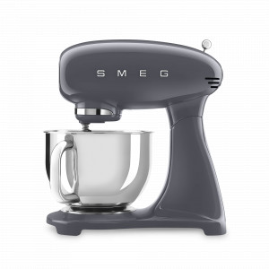 Миксер планетарный, 4,8 л, 3 насадки, литой алюминий, нержавеющая сталь, пластик, серый, SMEG, Италия, SMEG (Италия)