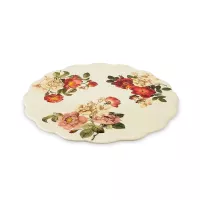 Блюдо для торта, 34 см, керамика, белый, декор, серия Regale, NUOVA CER, Италия, 