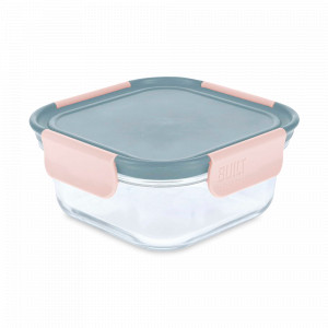 Контейнер для еды, 700 мл, 16.5 см, боросиликатное стекло, пластик, серый, серия Built, KITCHEN CRAFT, Великобритания, Kitchen Craft Built