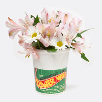 Ваза для цветов Noodle Pot, 12.5 см, керамика, белый, декор, серия Corner Shop, DOIY, Испания_00822820053375552852.jpg