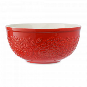 Миска для смешивания, 4.2 л, керамика, красный, серия Birds of Paradise, LIBERTY JONES, Россия, Большой салатник