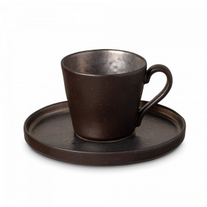 Пара чайная Metal, 190 мл, керамика, коричневый, серия Lagoa, COSTA NOVA, Португалия, Чайные пары